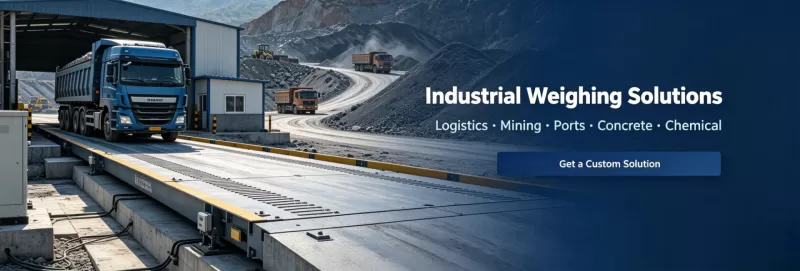 Heavy‑duty truck scale weighbridge, truck driving on industrial weighbridge for mining logistics weighing