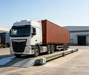 Digital truck scale weighing system with load cells and weight indicator