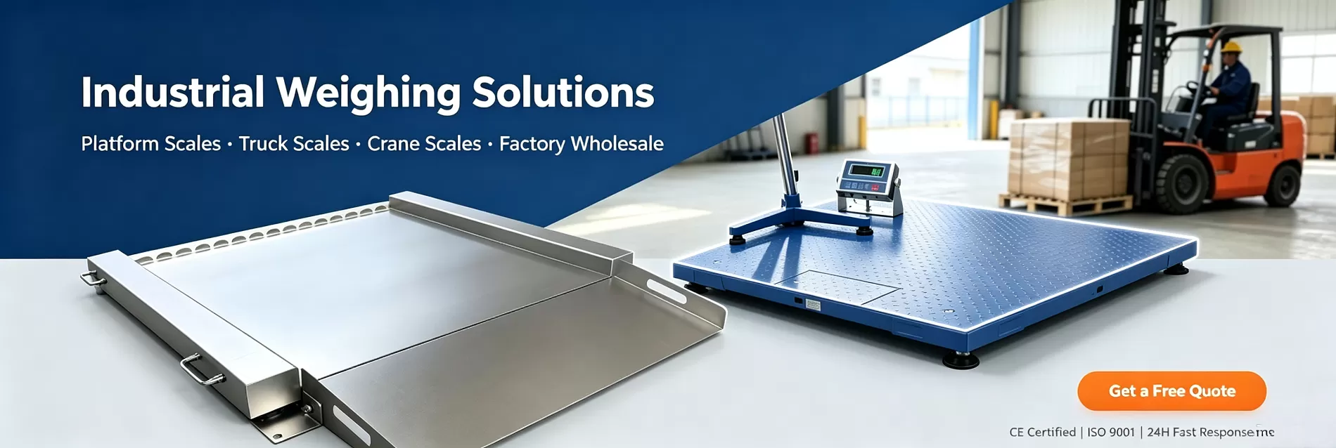 Industrial weighing scale and platform scale banner for heavy-duty weighing solutions.