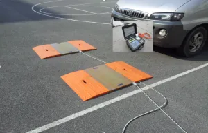 Truck axle load measurement using portable weighing platforms