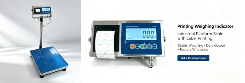 Digital platform scale equipped with stainless steel printing weighing indicator for weight label output