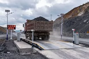 Truck scale weighbridge on mining site, heavy duty vehicle weighing for aggregate quarry Aida Weighing